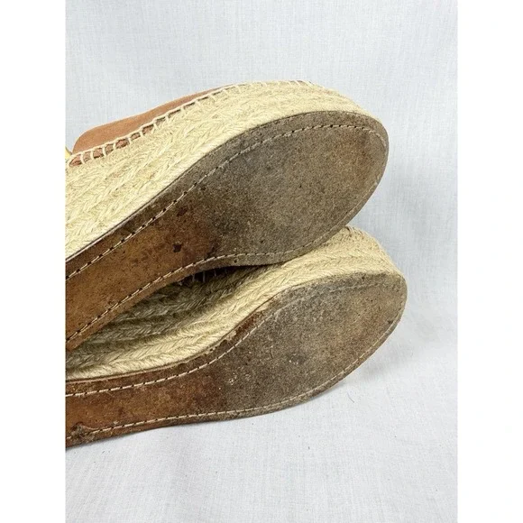 Chloé Ida Espadrille Wedge Sandals Brown Leather Platform Ankle Strap EU 38 - Picture 12 of 13